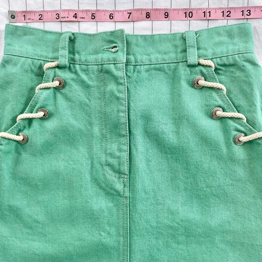 💚 WALK OF SHAME High Waisted Denim Pencil Skirt in Mint Green from Need Supply - Picture 10 of 10